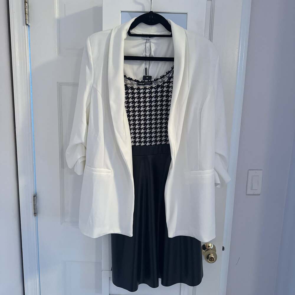 L Maxi black and white formal dress...and jacket jacket nwt